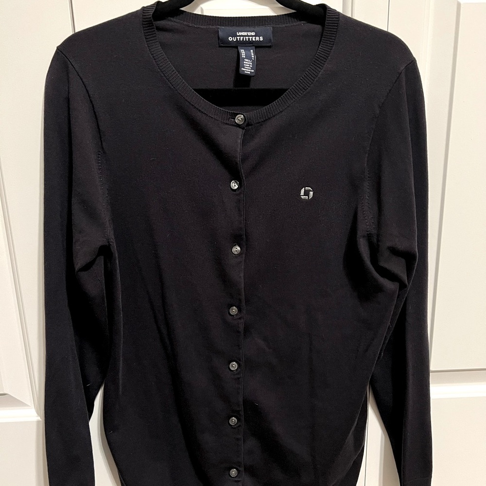 Chase Bank Uniform Sweater. Very dark blue cardigan
